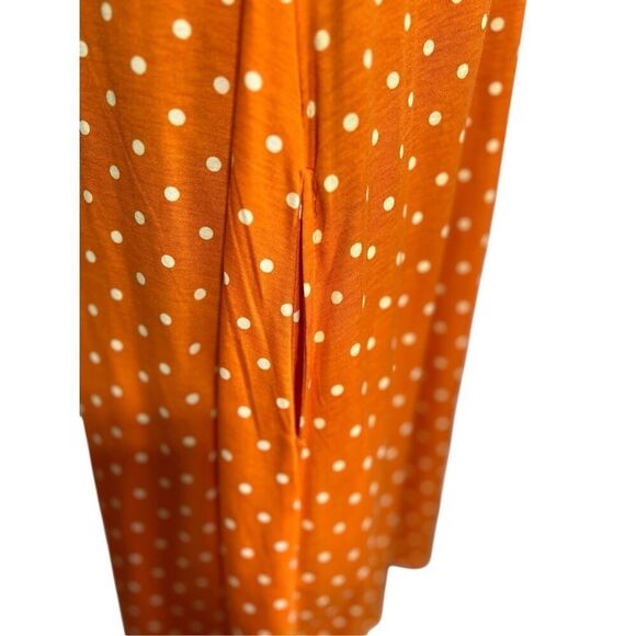 LulaRoe‎ Jessie Swing Dress Size XS Orange Polka Dot Side Pockets New Comfort - Picture 5 of 10